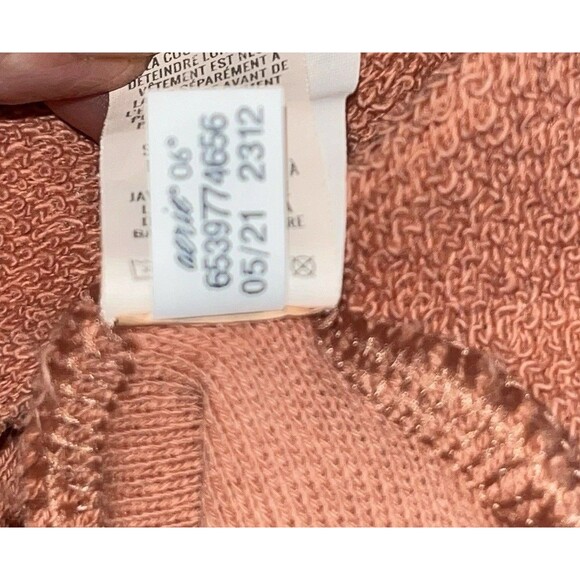 Aerie Twist Open Back Relaxed Fit Semi Cropped Sweatshirt,‎ SZ S Burnt Orange - Picture 11 of 11